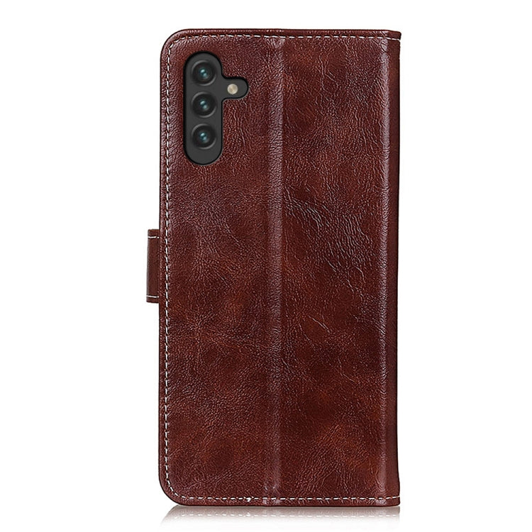 For Samsung Galaxy A13 5G Retro Crazy Horse Texture Horizontal Flip Leather Phone Case with Holder & Card Slots