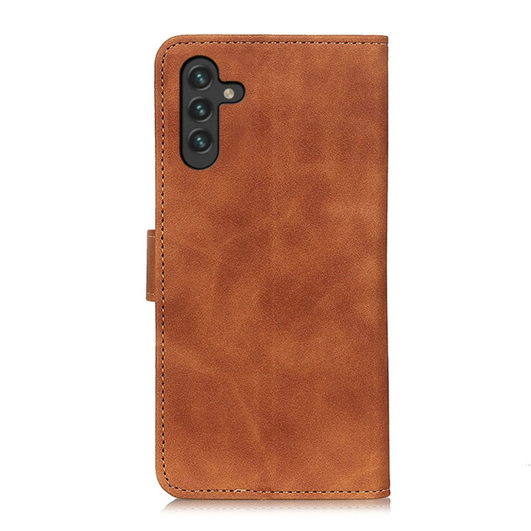 For Samsung Galaxy A13 5G KHAZNEH Retro Texture Horizontal Flip Leather Phone Case with Holder & Card Slots
