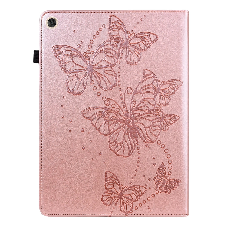 For Huawei MatePad T10S Embossed Butterfly Pattern Horizontal Flip Leather Tablet Case
