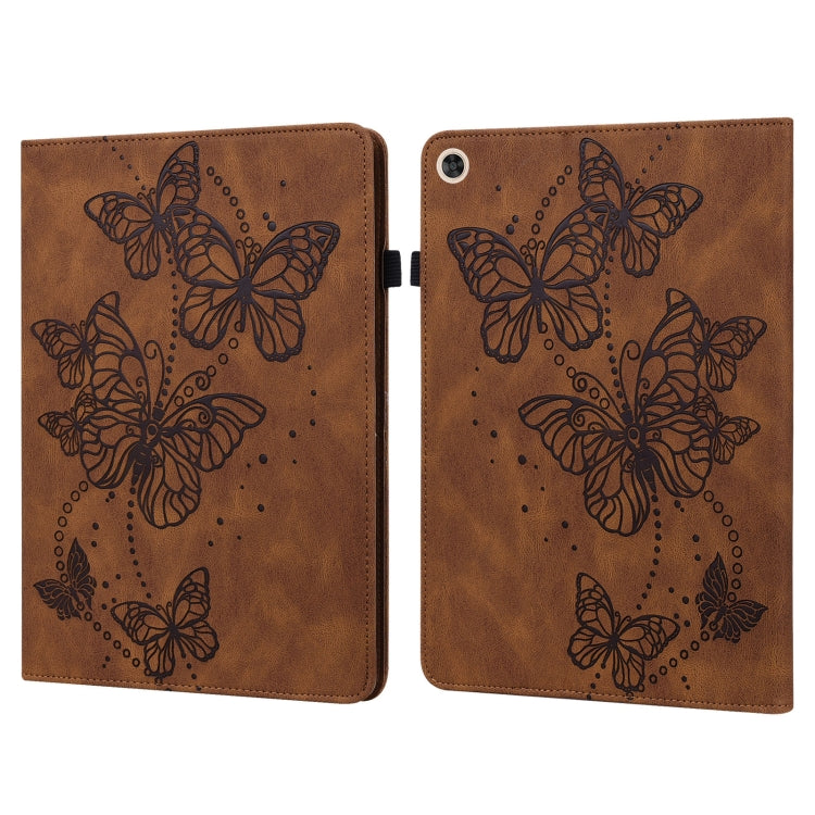 For Huawei MatePad T10S Embossed Butterfly Pattern Horizontal Flip Leather Tablet Case