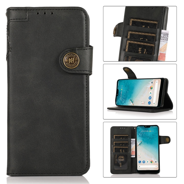 For Samsung Galaxy A13 5G KHAZNEH Cowhide Texture Horizontal Flip Leather Phone Case with Lanyard