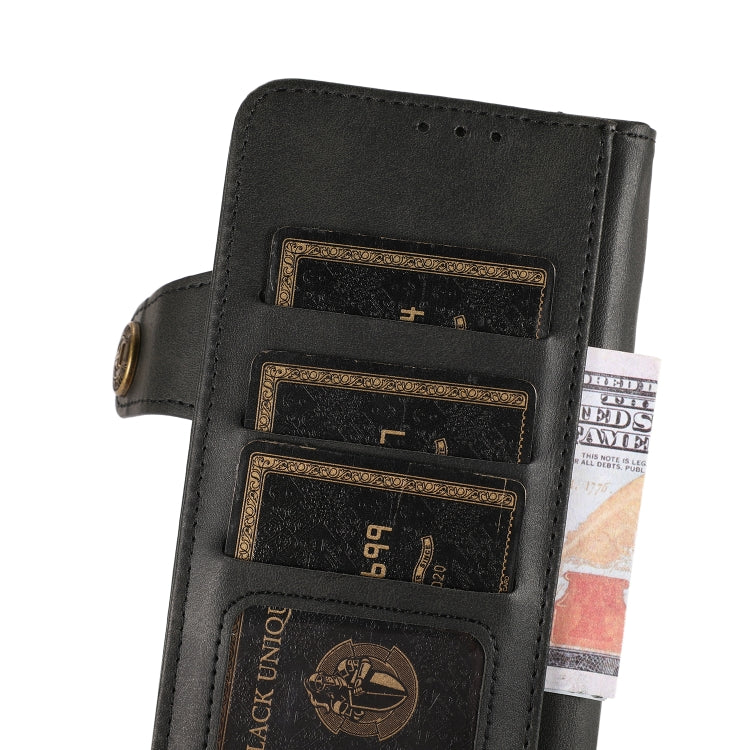 For Samsung Galaxy A13 5G KHAZNEH Cowhide Texture Horizontal Flip Leather Phone Case with Lanyard