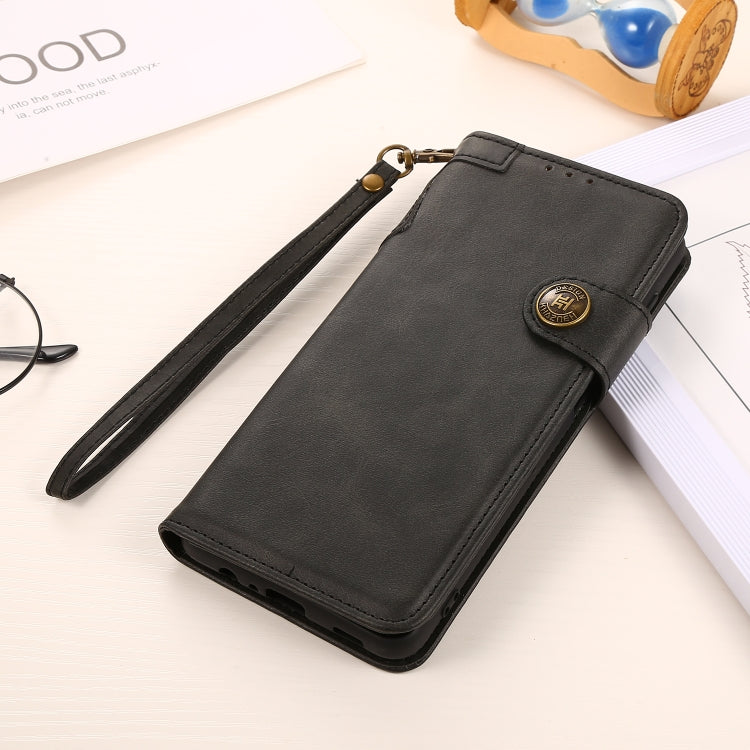 For Samsung Galaxy A13 5G KHAZNEH Cowhide Texture Horizontal Flip Leather Phone Case with Lanyard