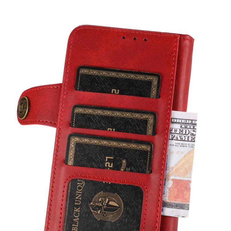 For Samsung Galaxy A13 5G KHAZNEH Cowhide Texture Horizontal Flip Leather Phone Case with Lanyard