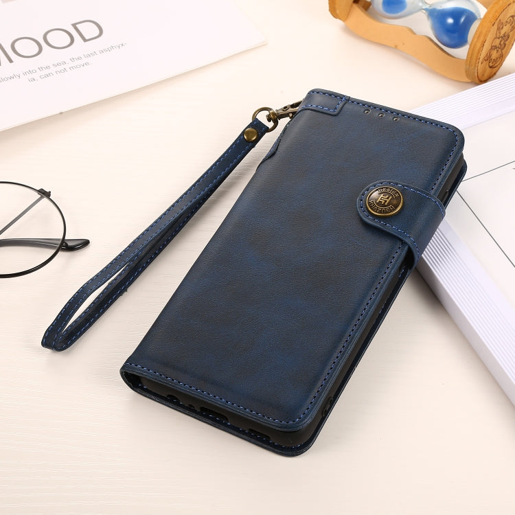 For Samsung Galaxy A13 5G KHAZNEH Cowhide Texture Horizontal Flip Leather Phone Case with Lanyard