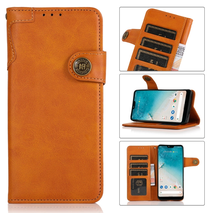 For Samsung Galaxy A13 5G KHAZNEH Cowhide Texture Horizontal Flip Leather Phone Case with Lanyard