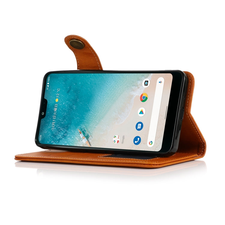 For Samsung Galaxy A13 5G KHAZNEH Cowhide Texture Horizontal Flip Leather Phone Case with Lanyard