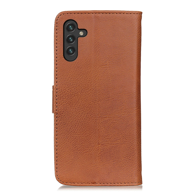 For Samsung Galaxy A13 5G KHAZNEH Cowhide Texture Horizontal Flip Leather Phone Case