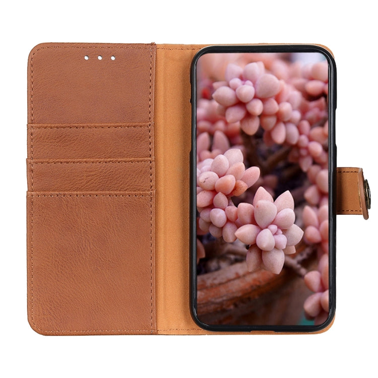 For Samsung Galaxy A13 5G KHAZNEH Cowhide Texture Horizontal Flip Leather Phone Case