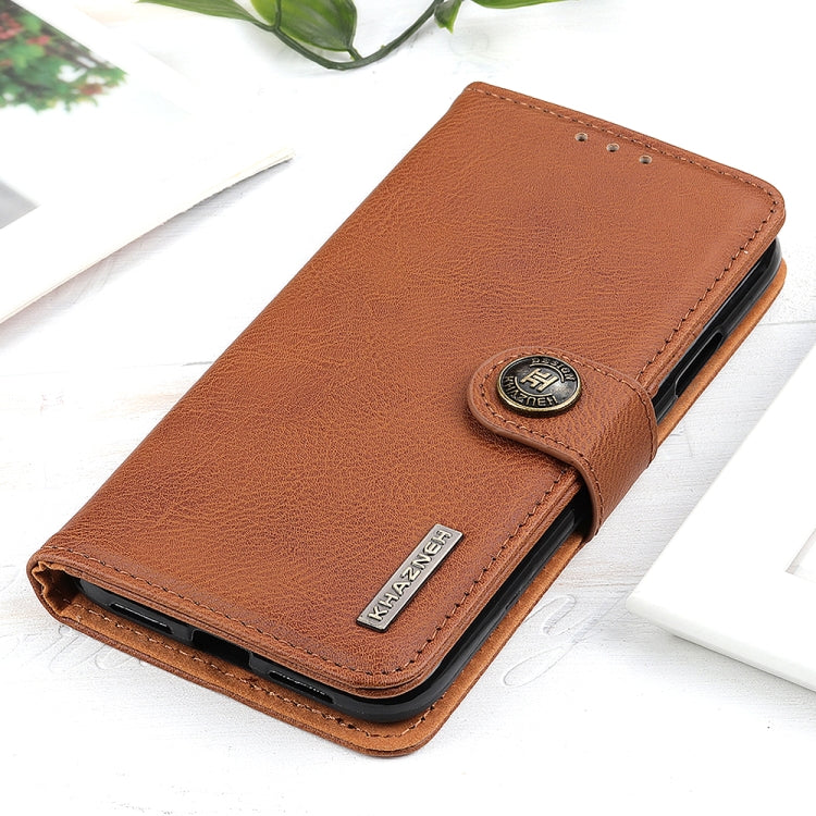 For Samsung Galaxy A13 5G KHAZNEH Cowhide Texture Horizontal Flip Leather Phone Case