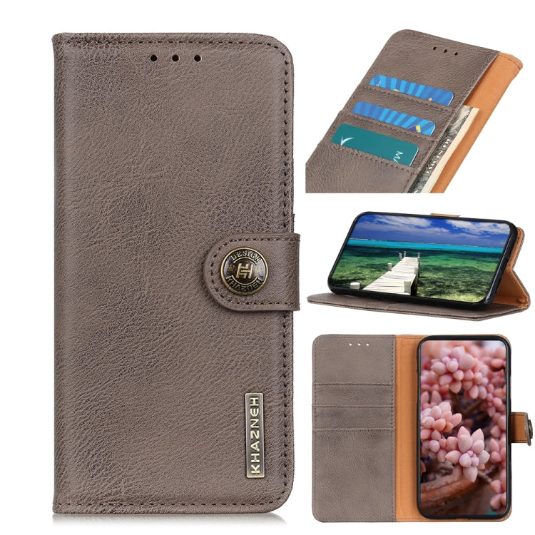 For Samsung Galaxy A13 5G KHAZNEH Cowhide Texture Horizontal Flip Leather Phone Case