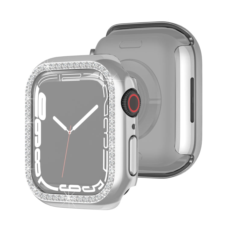 Electroplating PC Single Row Diamond Protective Case For Apple Watch Series 8 / 7 41mm