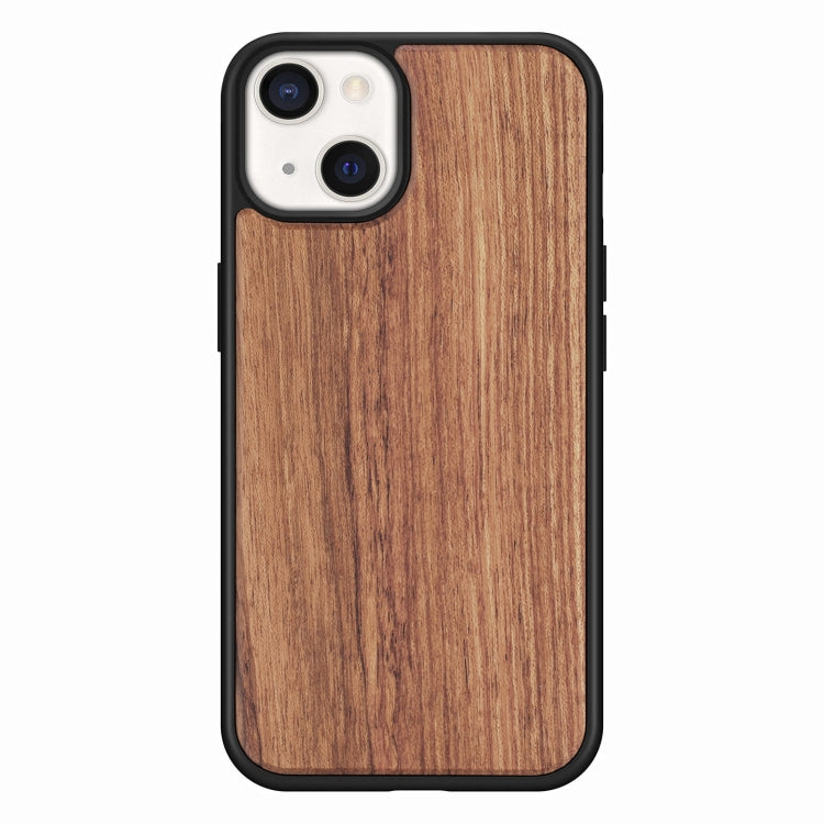 For iPhone 13 mini Wood Veneer TPU Shockproof Phone Case