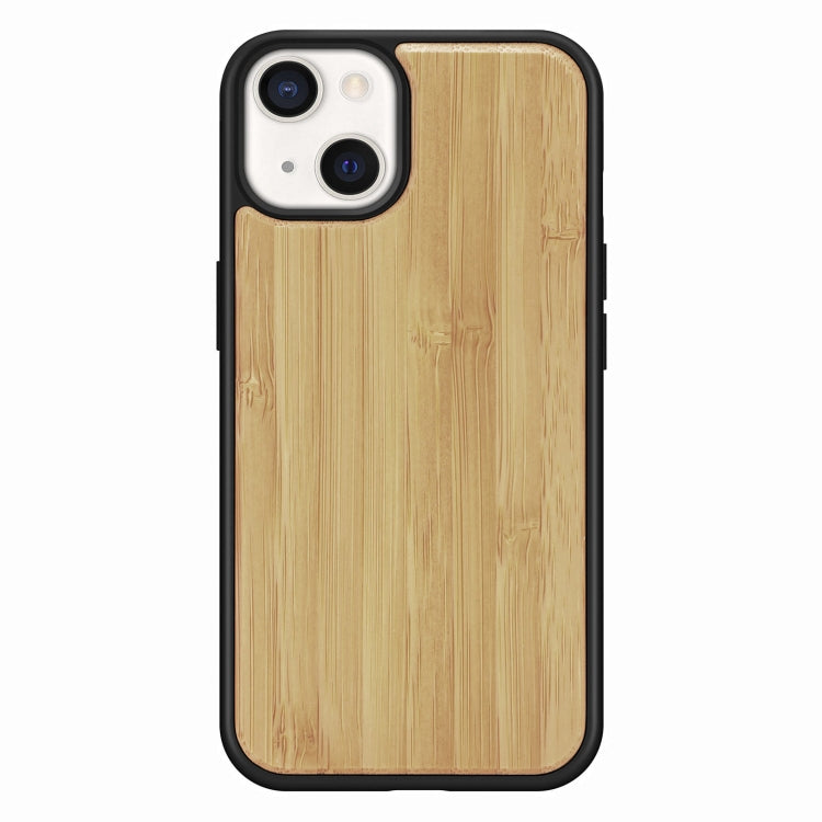For iPhone 13 mini Wood Veneer TPU Shockproof Phone Case