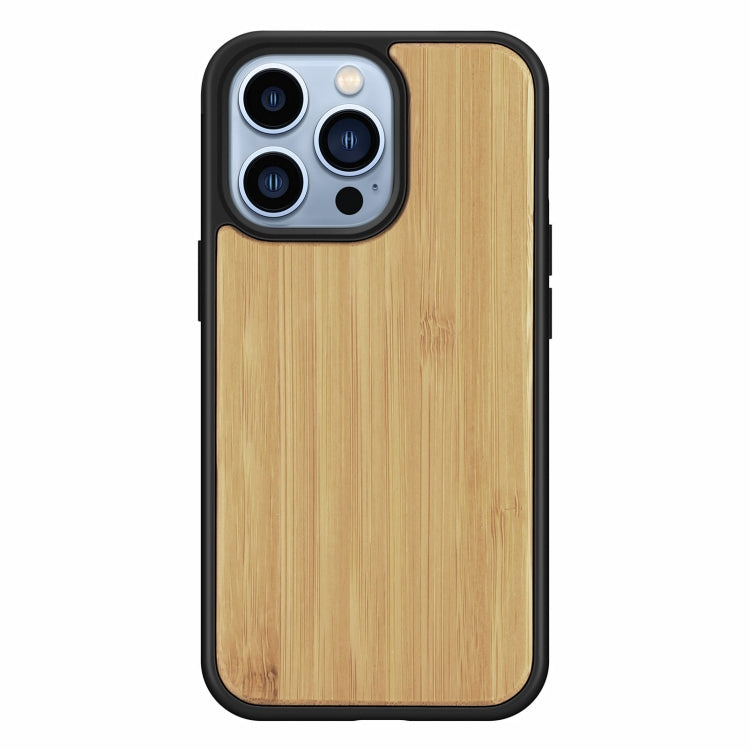For iPhone 13 Pro Wood Veneer TPU Shockproof Phone Case