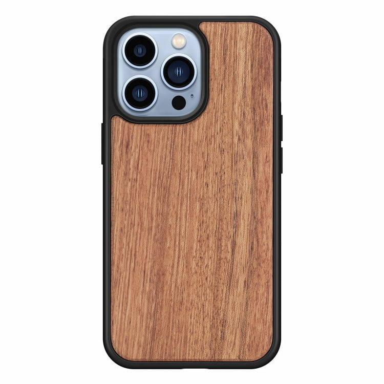 For iPhone 13 Pro Max Wood Veneer TPU Shockproof Phone Case