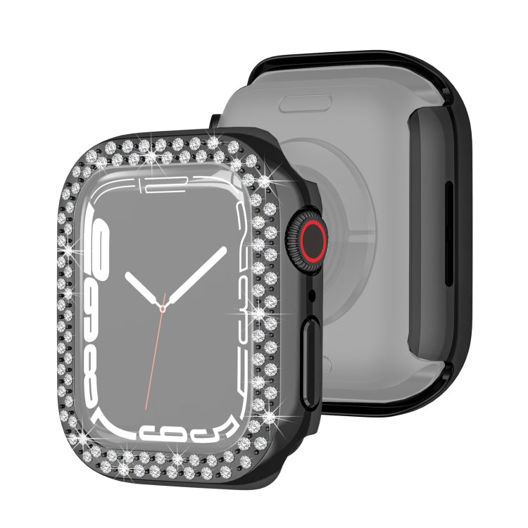 Electroplating PC Double Rows Diamond Protective Case For Apple Watch Series 8 / 7 41mm