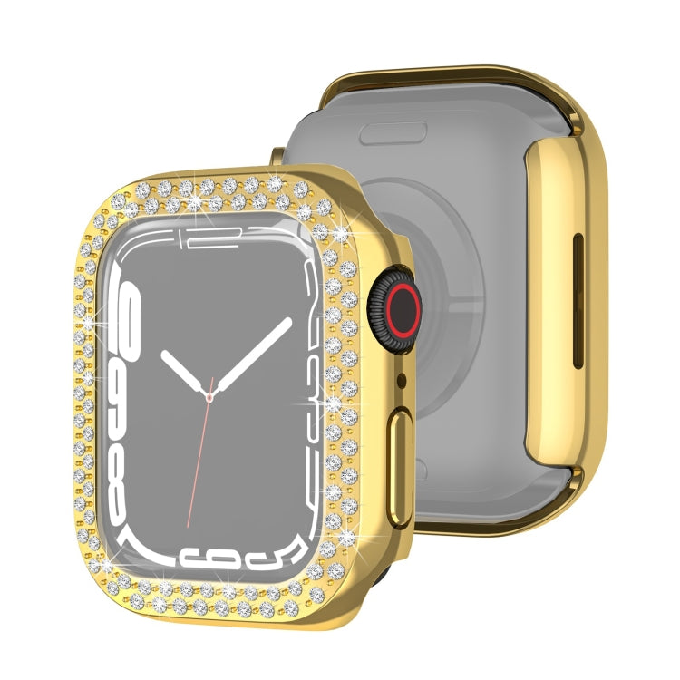Electroplating PC Double Rows Diamond Protective Case For Apple Watch Series 8 / 7 41mm