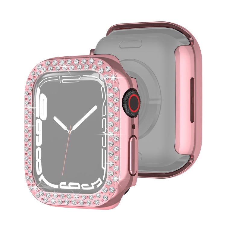 Electroplating PC Double Rows Diamond Protective Case For Apple Watch Series 8 / 7 41mm