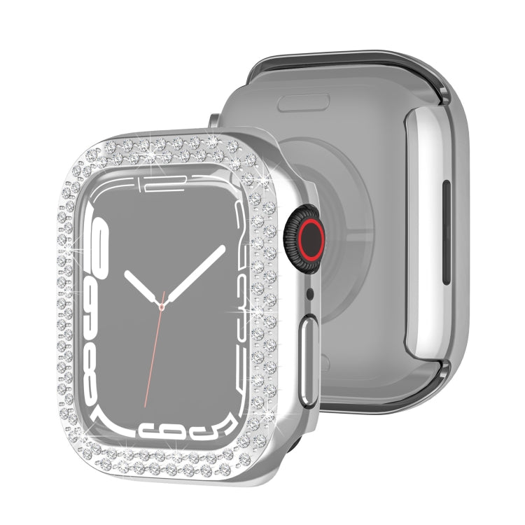 Electroplating PC Double Rows Diamond Protective Case For Apple Watch Series 8 / 7 41mm