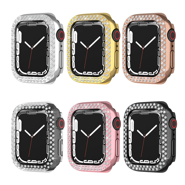 Electroplating PC Double Rows Diamond Protective Case For Apple Watch Series 8 / 7 41mm