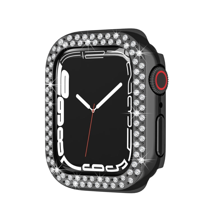 Electroplating PC Double Rows Diamond Protective Case For Apple Watch Series 8 / 7 45mm