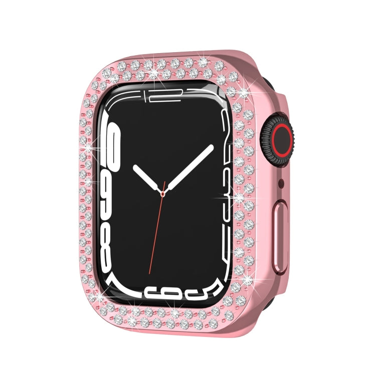 Electroplating PC Double Rows Diamond Protective Case For Apple Watch Series 8 / 7 45mm