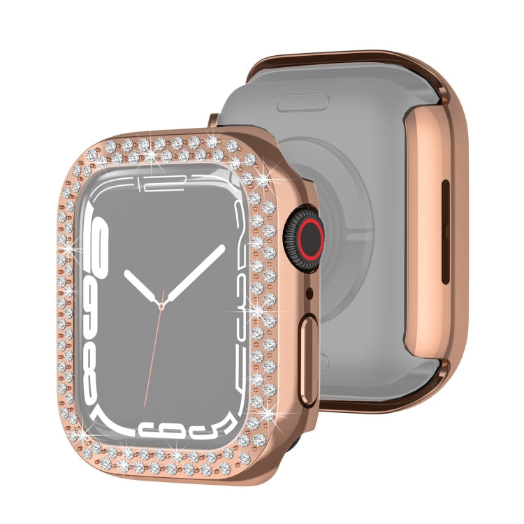 Electroplating PC Double Rows Diamond Protective Case For Apple Watch Series 8 / 7 45mm