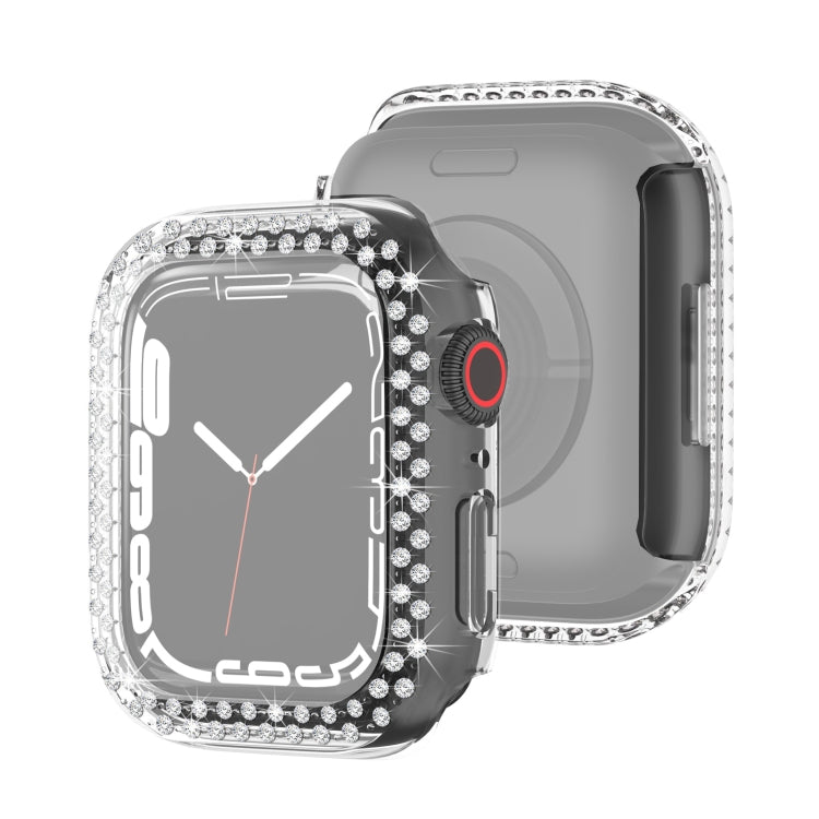 Electroplating PC Double Rows Diamond Protective Case For Apple Watch Series 8 / 7 45mm