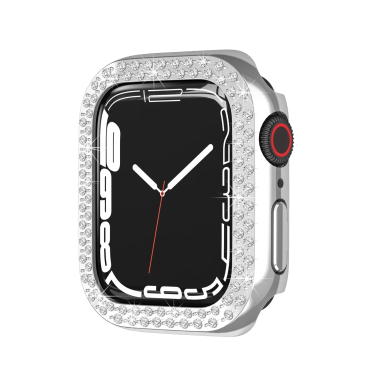 Electroplating PC Double Rows Diamond Protective Case For Apple Watch Series 8 / 7 45mm