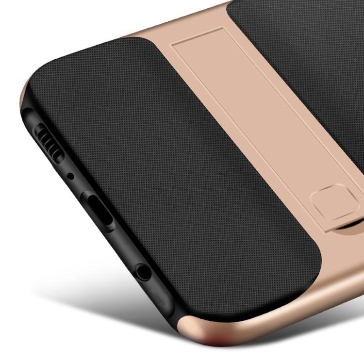 For Galaxy A30 Plaid Texture Non-slip TPU + PC Case with Holder