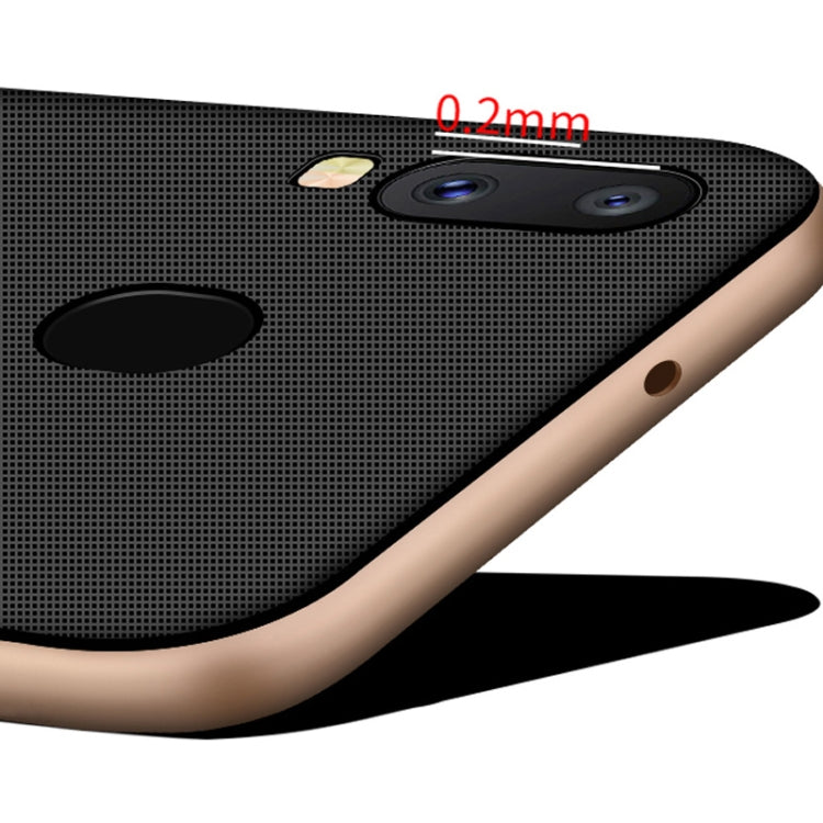 For Galaxy A40 Plaid Texture Non-slip TPU + PC Case with Holder
