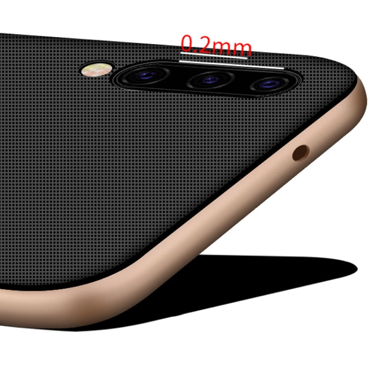 For Galaxy A50 Plaid Texture Non-slip TPU + PC Case with Holder