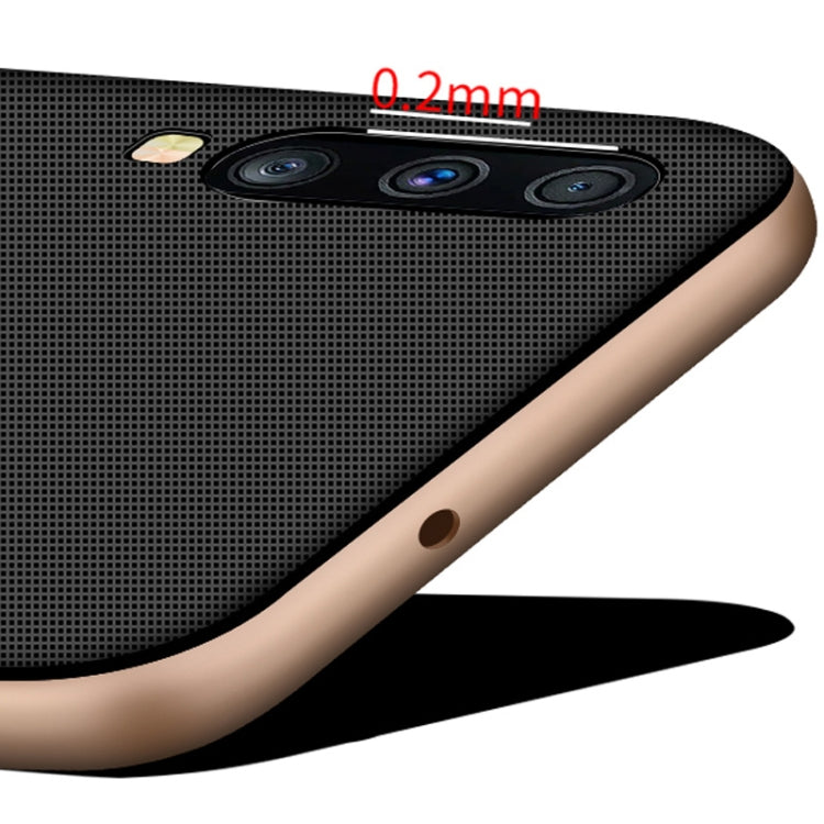 For Galaxy A70 Plaid Texture Non-slip TPU + PC Case with Holder