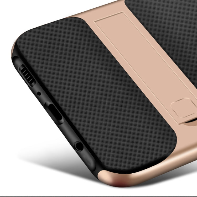 For Galaxy A70 Plaid Texture Non-slip TPU + PC Case with Holder