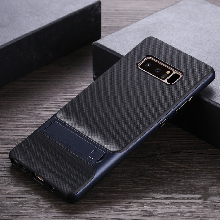 For Galaxy Note8 Plaid Texture Non-slip TPU + PC Case with Holder
