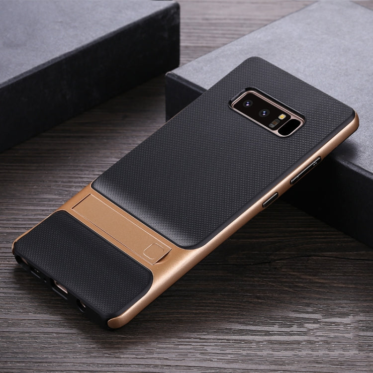 For Galaxy Note8 Plaid Texture Non-slip TPU + PC Case with Holder
