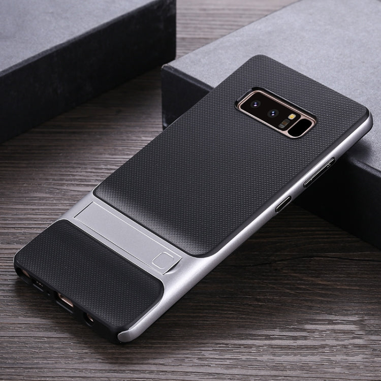 For Galaxy Note8 Plaid Texture Non-slip TPU + PC Case with Holder