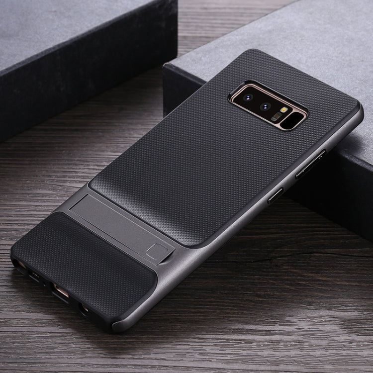 For Galaxy Note8 Plaid Texture Non-slip TPU + PC Case with Holder