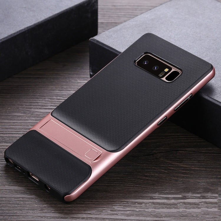 For Galaxy Note8 Plaid Texture Non-slip TPU + PC Case with Holder