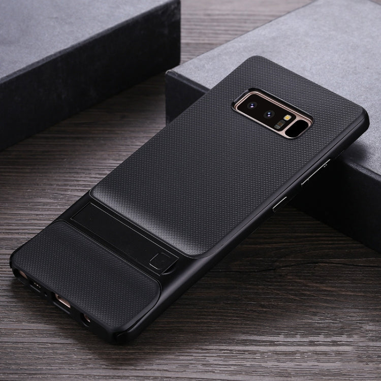 For Galaxy Note8 Plaid Texture Non-slip TPU + PC Case with Holder