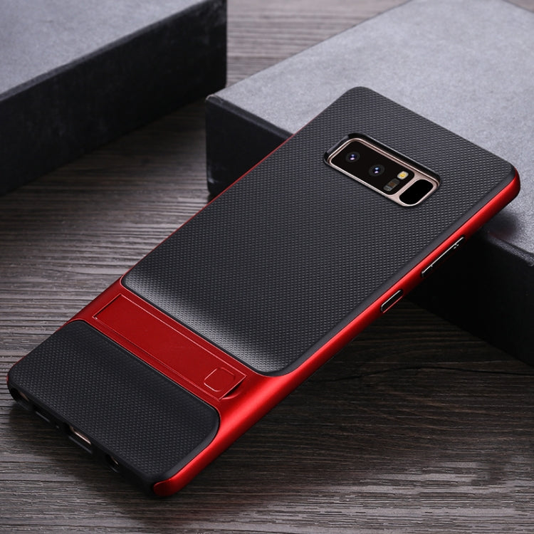 For Galaxy Note8 Plaid Texture Non-slip TPU + PC Case with Holder
