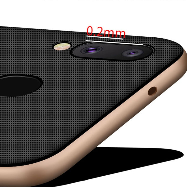 For Galaxy M20 Plaid Texture Non-slip TPU + PC Case with Holder