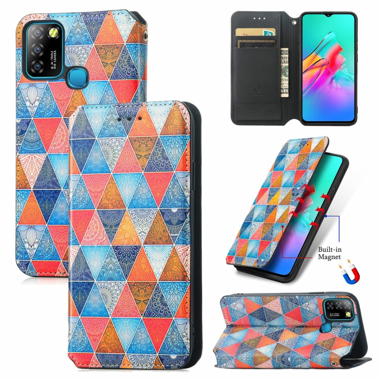 For Infinix Smart 5 Colorful Magnetic Horizontal Flip Leather Phone Case with Holder & Card Slot & Wallet