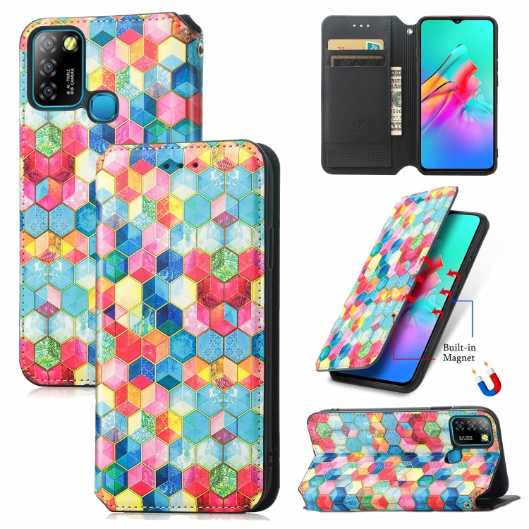 For Infinix Smart 5 Colorful Magnetic Horizontal Flip Leather Phone Case with Holder & Card Slot & Wallet