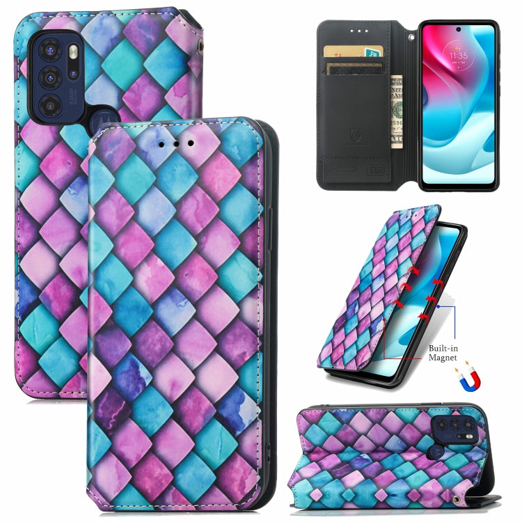For Motorola Moto G60S Colorful Magnetic Horizontal Flip Leather Phone Case with Holder & Card Slot & Wallet