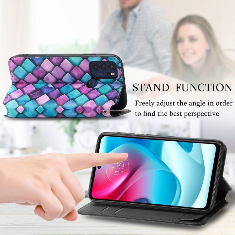 For Motorola Moto G60S Colorful Magnetic Horizontal Flip Leather Phone Case with Holder & Card Slot & Wallet
