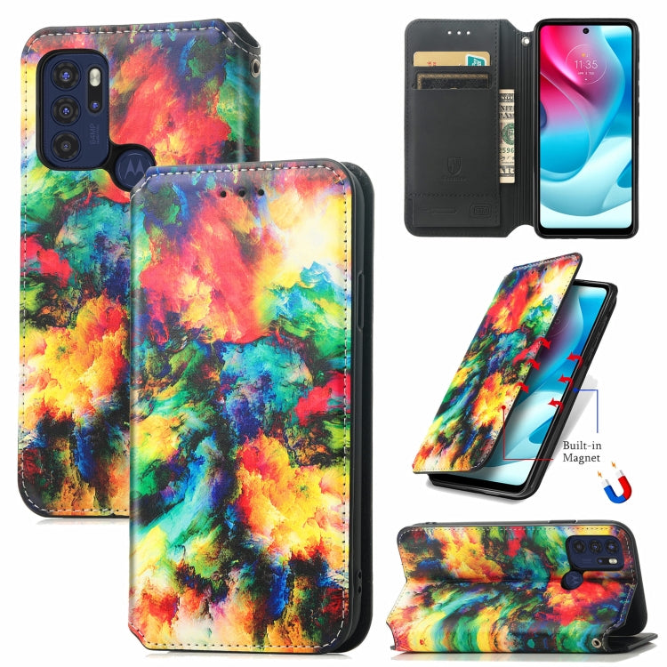 For Motorola Moto G60S Colorful Magnetic Horizontal Flip Leather Phone Case with Holder & Card Slot & Wallet
