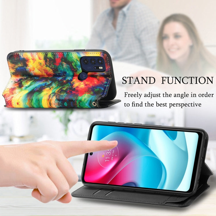 For Motorola Moto G60S Colorful Magnetic Horizontal Flip Leather Phone Case with Holder & Card Slot & Wallet