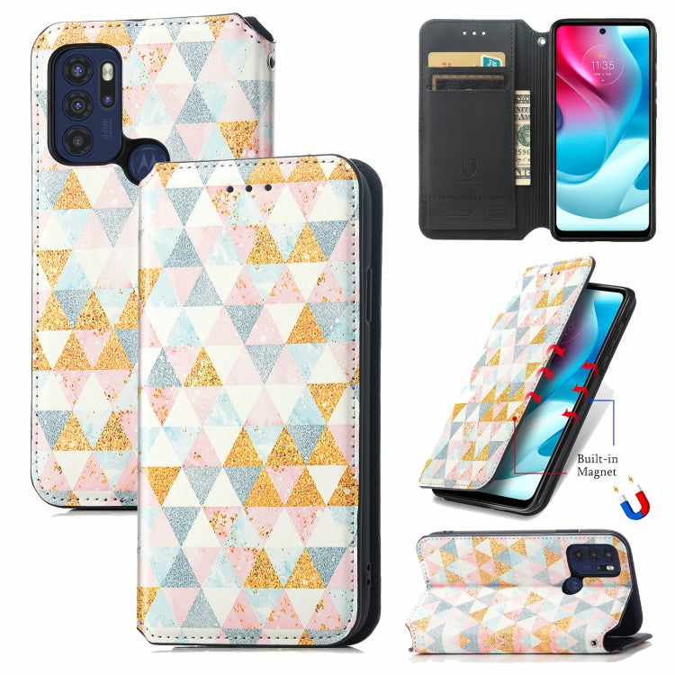 For Motorola Moto G60S Colorful Magnetic Horizontal Flip Leather Phone Case with Holder & Card Slot & Wallet